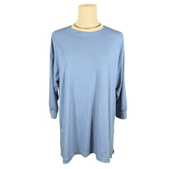 Athleta Tranquility Oversized Tunic Top Heritage Blue Long Sleeve Women’s Small - Picture 1 of 11